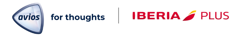 Avios For Thoughts y el logotipo de Iberia